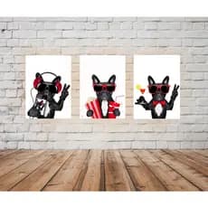 Quadro Decorativo Bulldog MDF A4 / Quadro para Paredes / Quadros Divertidos / Quadro para Quarto / Quadro MDF
