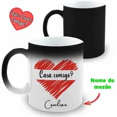Caneca Mágica Personalizada, Caneca Personalizada para Pedido de Casamento, Caneca de Porcelana