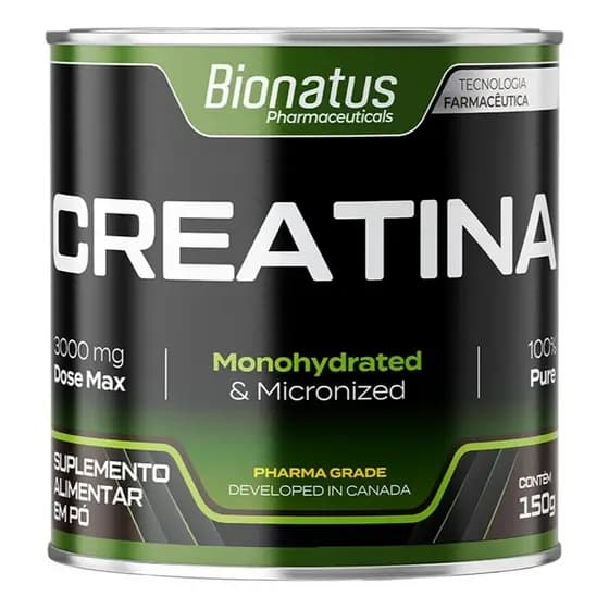 Creatina Em Pó Monohidratada 100% Pura Bionatus 300 Gramas
