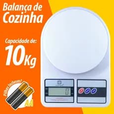 Balança Digital de Cozinha Alta Precisão de Alimentos 10kg com Pilha Dieta Fitness