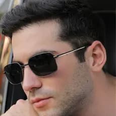 Óculos de Sol Quadrado Retrô Classico Masculino Vintage Proteção UV Preto Vermelho Oculos Escuro