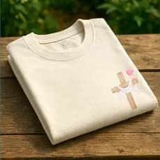 Camisa Camiseta Cristã Cruz Coração Jesus Lançamento Unissex 100% Algodão