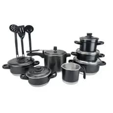 Kit 10 Peças Jogo de Panelas Craqueado Com Panela de Pressão Caneco Leiteira