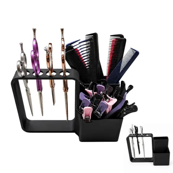 Suporte Porta Tesouras De Cabeleireiro + Pentes + Presilhas organizador para tesouras, pentes, navalhas e acessórios