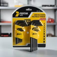 Kit Jogo De Chaves Allen Torque/Hex/Bola 18 Peças Combinadas Para Aperto