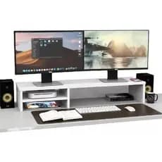 Suporte Dois Monitores Mesa MDF PC Base Notebook Computador Gamer