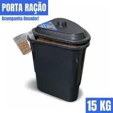 Porta Ração Container 15 KG Embutido de Canto + Dosador Pet Para Cães Cachorro De Canto