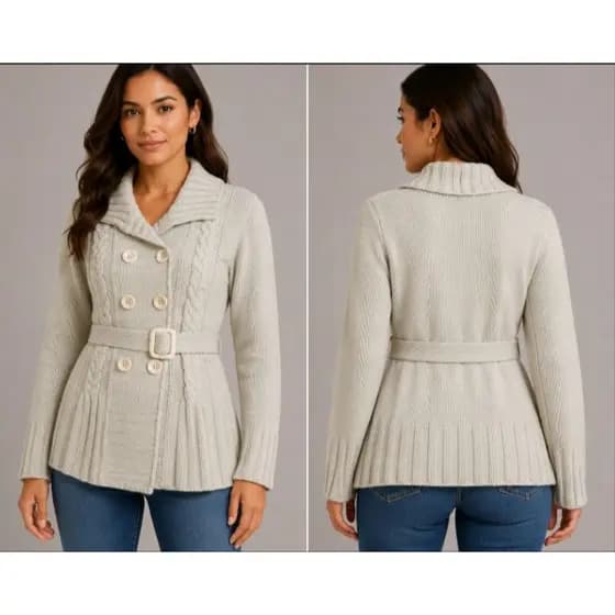 casaco tricô moda feminina moda sustentável brechó