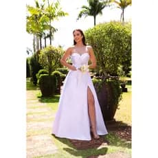 Vestido de Noiva Casamento Moderno Civil Cartório Chácara