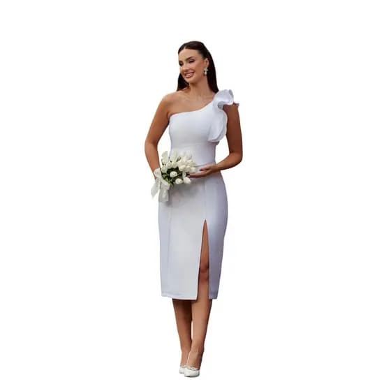 Vestido de Casamento no cartório recepção íntima ou chácara