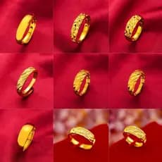 Anel De Estrela Completa Coreano Da Moda Para Homens E Mulheres Cor Dourada Lindo Presente De Casal