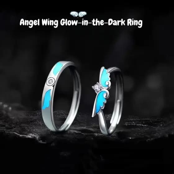 Anel Luminoso Com Asas De Anjo Para Casais , Presente Ele E Ela
