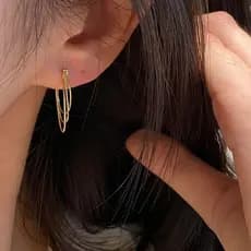 Brincos Minimalistas De Borla Multicamadas Com Corrente De Osso De Cobra Para Mulheres Projetados Uma Sensação premium