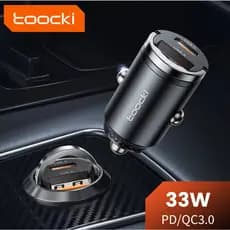 Carregador Veicular Turbo 45W USB-C PD + USB-A Carga Rápida para iPhone Samsung Xiaomi