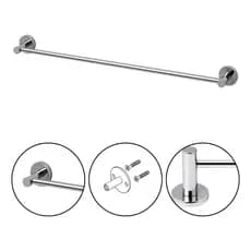 Porta Toalha de Banho Reto em Aço Inox – Toalheiro de Parede