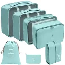 Kit Conjunto 7 Peças Organizador De Viagens Organizadoras Para Malas Bolsa