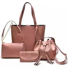 Kit 4 Bolsas Femininas Sacola Bag Femininas Tiracolo Bolsas Femininas Meninas Kit Com 4 Unidades Transversal Carteira