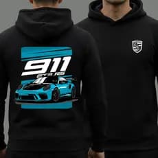 Moletom Porsche 911 GT3 RS Masculino Estampado Canguru Flanelado Macio Inverno