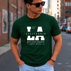 Camiseta Masculina Casual Estampa Sofisticada Tecido Leve Respirável