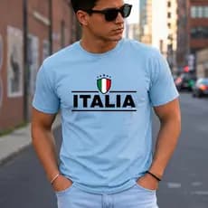 Camiseta Itália Masculina Casual Mais Vendida Estampa Exclusiva Algodão Premium Casual Elegante