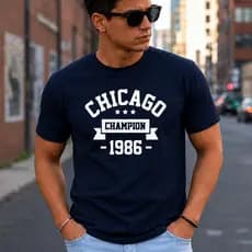 Camiseta Chicago Casual Masculina Elegante Conforto e Estilo Atual Malha Premium
