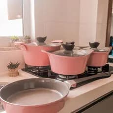 Jogo De Panelas 5 Pç Rosa