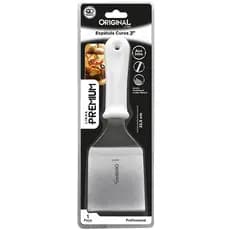 Espatula Curva 3 Aço Inox Original Chapa Lanche Chapeiro Cozinha Linha Premium