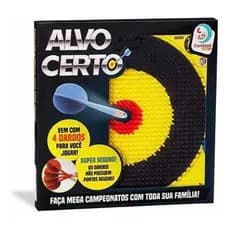 Jogo De Dardos Infantil Alvo Certo - 4 Dardos - Sem Ponta - Super Seguro - Cardoso Toys