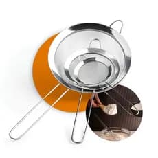 Kit 3 Peneiras Aço Inox Luxo Pmg Utensílios De Cozinha Kit