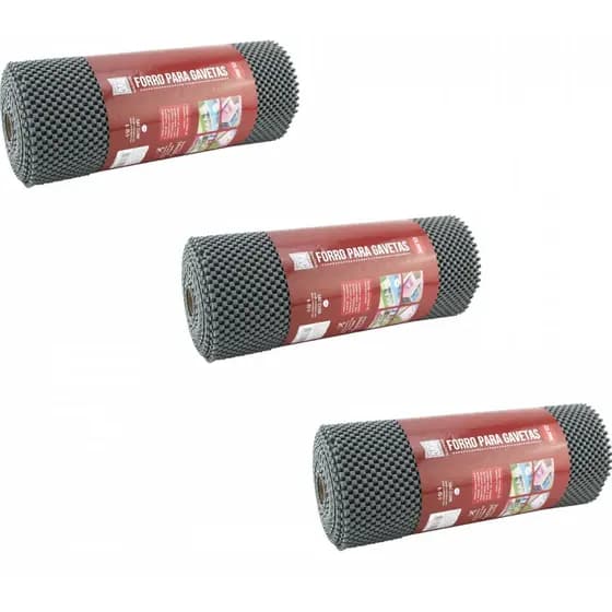 Kit 3 Forros Para Gavetas Armário Geladeira Dispensa Cozinha Antiderrapante Rolo 30cmx460cm