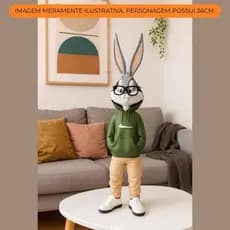 Pernalonga Boneco Decorativo Colecionável - 36cm -Turma Looney Tunes - Bugs Bunny - Action Figure