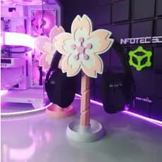 SUPORTE PARA HEADSET FONE DE OUVIDO KAWAII FLOR DE SAKURA