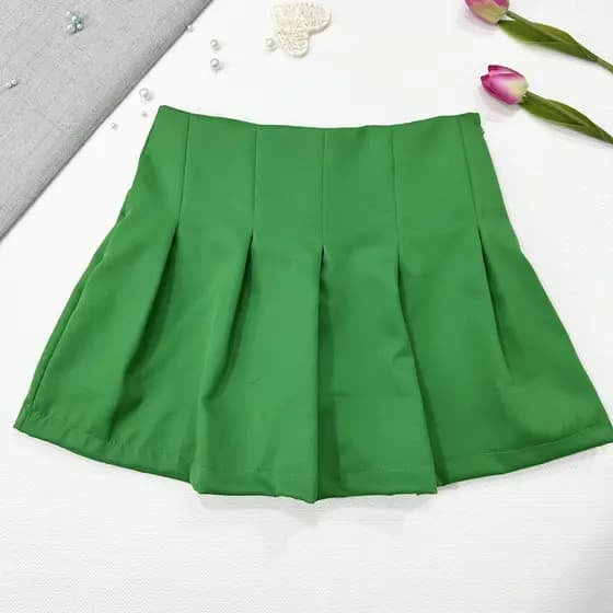 Fashion shorts babado tecido de alfaiatar