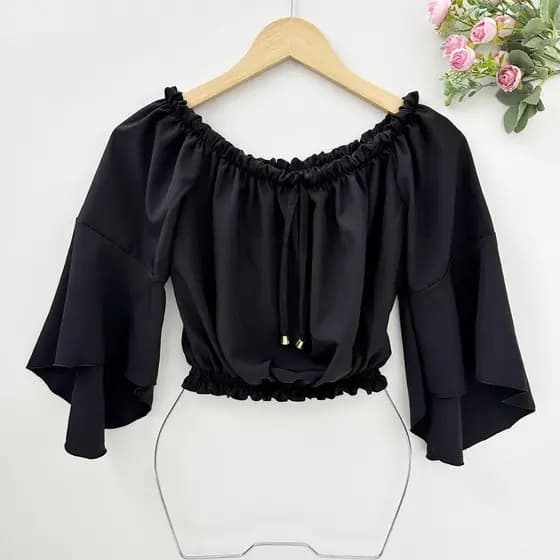 Babado Simples Boho Blusa