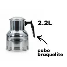 Moringa 2.2L em Alumínio Polido com Cabo Ideal para Água e Suco