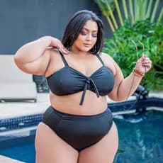 Biquini Plus Size Hot Pant Levanta Bumbum Modelo 2 em 1 Forrado