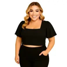 Cropped Plus Size com Manguinha