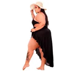 Saída de praia longa Plus size Canga Pareô