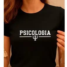 Blusa Feminina Camiseta Baby Look Psicologia Estampada Faculdade com Brasão Profissão 100% Algodão