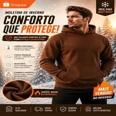 Moletom Canguru Masculino Algodão Liso Sem Estampa Direto da Fabrica Inverno Promoção