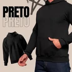 MOLETOM BRANCO BLUSA CANGURU ALGODAO LISO COM CAPUZ UNISEX