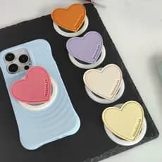 Popular Couro Fofo Em Formato De Coração The Premium Phone Grip| Suporte Magnetic Para iPhone E Semelhante A U
