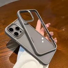 Caixa De Proteção De Alta Definição Em Acrílico Cinza Titânio Para IPhone 15 14 13 12 11 Pro Max XR XSMAX 7 8 Plus Capa