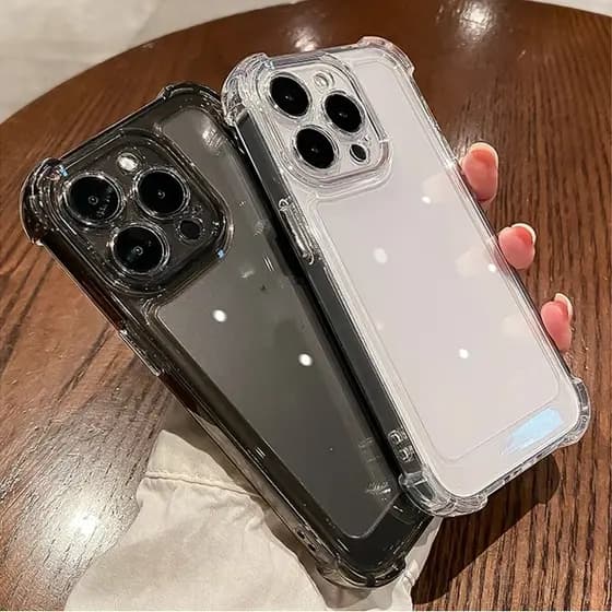 Acrílico À Prova De Choque Transparente Silicone Caso De Telefone Para IPhone 16 15 14 13 12 11 Pro Max Airbag Capa