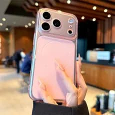 Lente Premium Com Tudo Incluído , Rosa , Magnética , Macia , Anti-Queda , Silicone Transparente , Capa De Telefone Ultra