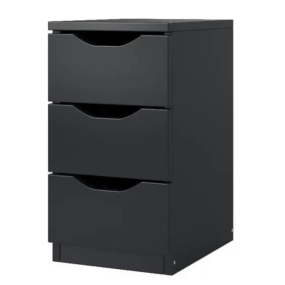 Mesa de cabeceira gaveteiro decoração escritório com 3 gavetas preto