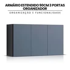 Armário Estendida 90cm 3 Portas Organizador