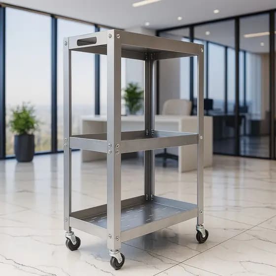 QUEIMA DE ESTOQUE - Fruteira Multiuso Inox de Cozinha com 3 Andares e Rodízios