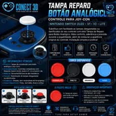 Tampa Reparo Botão Analógico Controle Para Joy Con Nintendo Switch Padrão / OLED / LITE