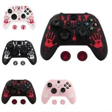 Capa Protetora Silicone Mão Sangrando Para Controle Xbox Serie S e X + 2 Grip